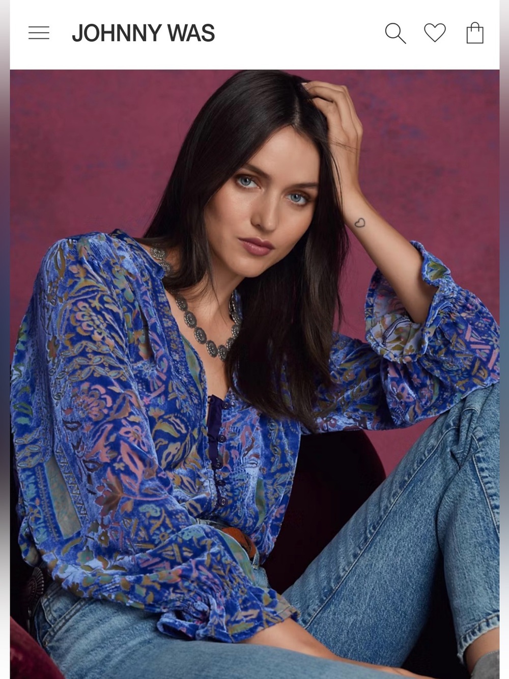 Johnny Was Burnout Josie Blouse - x-small